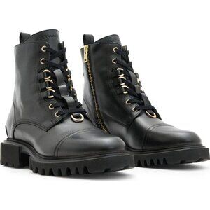 🆕 ALL SAINTS Lydia Ankle Moto Combat Boot 8 Black